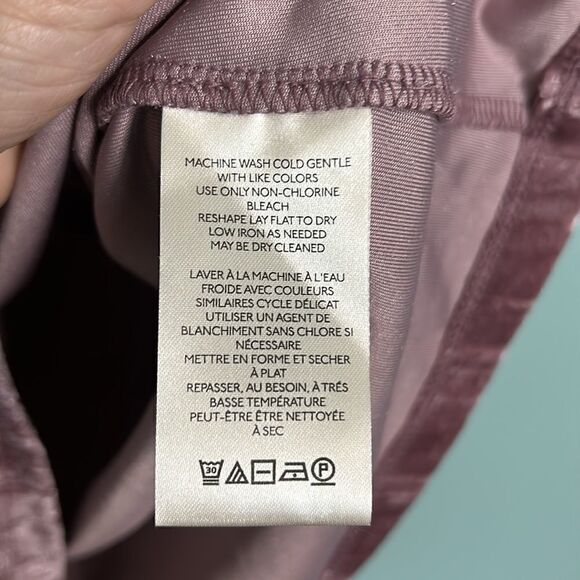 Anthropologie Pilcro Velveteen Mock-Neck Top Pink - Picture 7 of 9